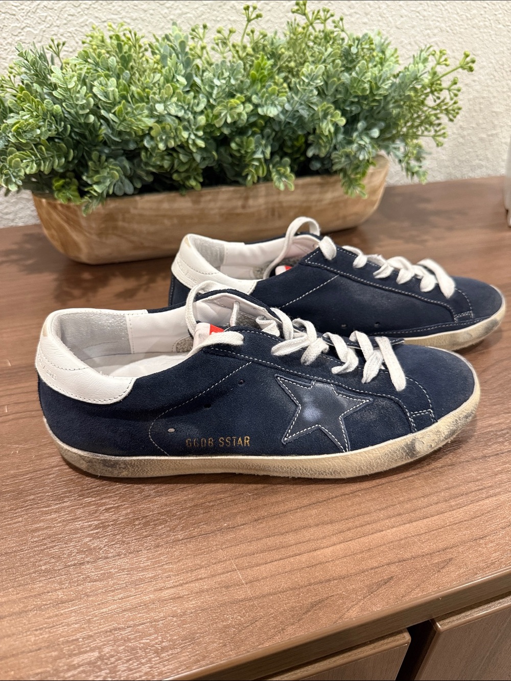 Golden Goose Blue Suede Low Tops